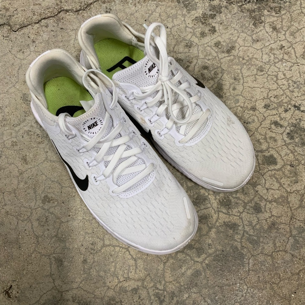 Nike Free Womens 7 RN 2018 White‎ Black 942837-100 Running Shoe